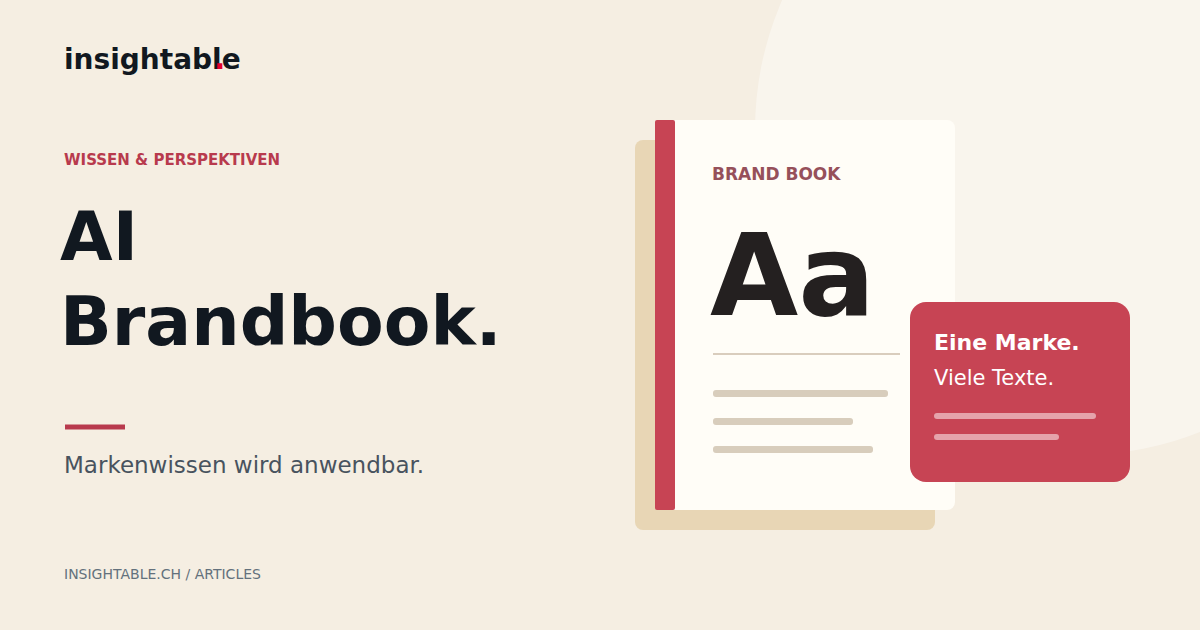 Typografische Illustration mit einem Markenhandbuch und aufeinander abgestimmten Textvarianten.
